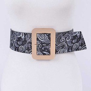 Plus Size Bandana Print Fashion Belt - Black